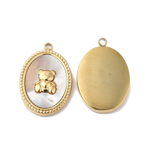 PandaHall Ion Plating(IP) 304 Stainless Steel Pendants, with White Shell, Oval with Bear Charm, Real 14K Gold Plated, 20.5x14x3mm, Hole...
PandaHall Ion Plating(IP) 304 Stainless Steel Pendants, with White Shell, Oval with Bear Charm, Real 14K Gold Plated, 20.5x14x3mm, Hole...