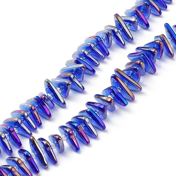 PandaHall Electroplate Transparent Glass Beads Strands, Rainbow Plated, Triangle, Blue, 9x15.5~16mm, Hole: 1mm, about 120pcs/strand...
PandaHall Electroplate Transparent Glass Beads Strands, Rainbow Plated, Triangle, Blue, 9x15.5~16mm, Hole: 1mm, about 120pcs/strand...