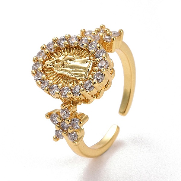 PandaHall Clear Cubic Zirconia Oval with Jesus Open Cuff Ring, Religion Brass Jewelry for Women, Golden, US Size 6 1/2(16.9mm) Brass+Cubic...
PandaHall Clear Cubic Zirconia Oval with Jesus Open Cuff Ring, Religion Brass Jewelry for Women, Golden, US Size 6 1/2(16.9mm) Brass+Cubic...