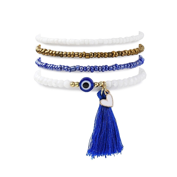 PandaHall 4Pcs 4 Style Glass Seed & Resin Evil Eye Beaded Stretch Bracelets Set, Alloy Enamel Heart & Tassel Charms Stackable Bracelets...
PandaHall 4Pcs 4 Style Glass Seed & Resin Evil Eye Beaded Stretch Bracelets Set, Alloy Enamel Heart & Tassel Charms Stackable Bracelets...