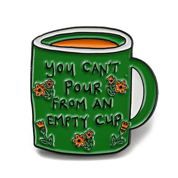 PandaHall Coffee Cup with Inspiring Quote You Can't Pour From An Empty Cup Enamel Pins, Black Alloy Brooches for Backpack Clothes, Green...
PandaHall Coffee Cup with Inspiring Quote You Can't Pour From An Empty Cup Enamel Pins, Black Alloy Brooches for Backpack Clothes, Green...