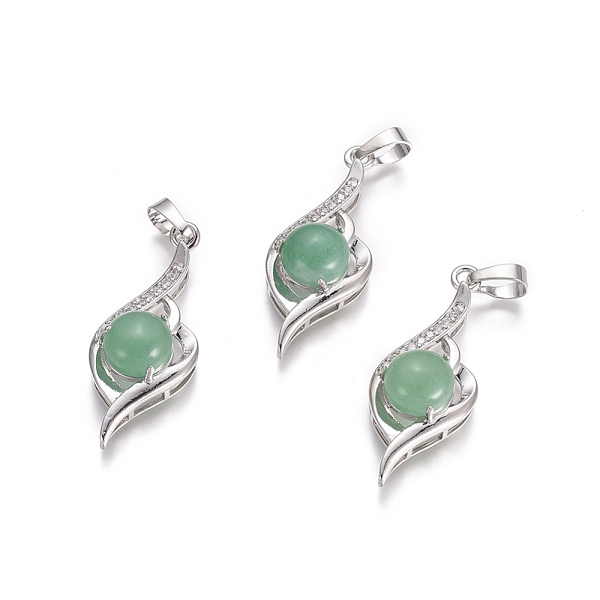PandaHall Natural Green Aventurine Pendants, with Platinum Tone Brass Findings and Crystal Rhinestone, Flower, 37.3x15x9.8mm, Hole: 7x4.5mm..., Clear
PandaHall Natural Green Aventurine Pendants, with Platinum Tone Brass Findings and Crystal Rhinestone, Flower, 37.3x15x9.8mm, Hole: 7x4.5mm..., Clear