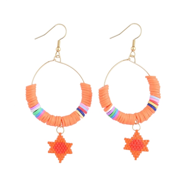 PandaHall Handmade Polymer Clay Heishi Bead Dangle Earrings, for Jewish, with Seed Beads and 304 Stainless Steel Earring Hooks, Ring and...
PandaHall Handmade Polymer Clay Heishi Bead Dangle Earrings, for Jewish, with Seed Beads and 304 Stainless Steel Earring Hooks, Ring and...