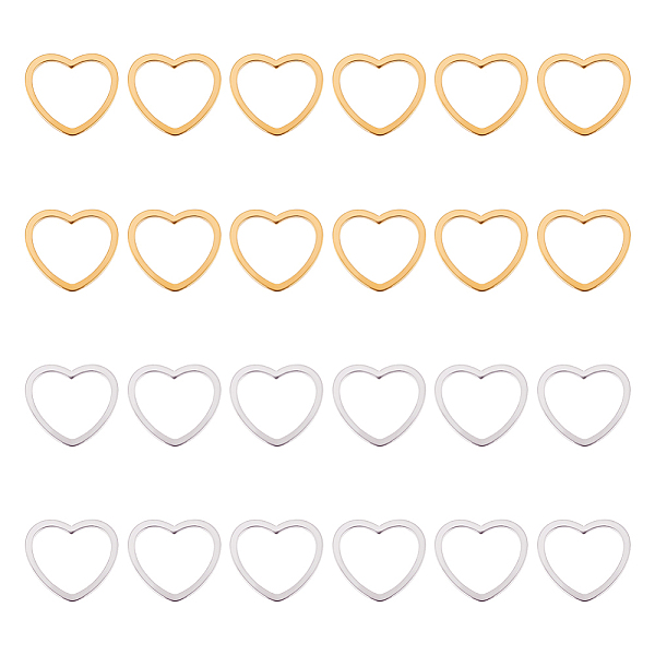PandaHall Unicraftale 40Pcs 2 Style 304 Stainless Steel Linking Ring, Heart, Golden & Stainless Steel Color, 10.5x11.5x0.8mm, 20pcs/style...
PandaHall Unicraftale 40Pcs 2 Style 304 Stainless Steel Linking Ring, Heart, Golden & Stainless Steel Color, 10.5x11.5x0.8mm, 20pcs/style...