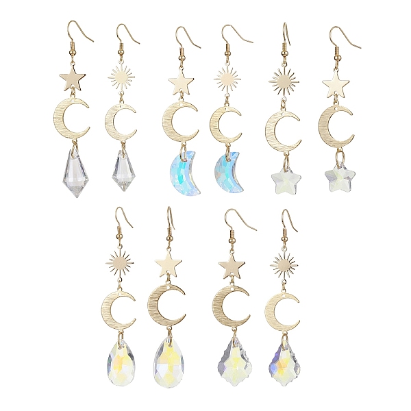 PandaHall Moon & Star & Sun Brass Asymmetrical Earrings, Glass Long Dangle Earrings, Mixed Shapes, 70~81x16.5mm Brass Mixed Shapes..., Multicolor
PandaHall Moon & Star & Sun Brass Asymmetrical Earrings, Glass Long Dangle Earrings, Mixed Shapes, 70~81x16.5mm Brass Mixed Shapes..., Multicolor
