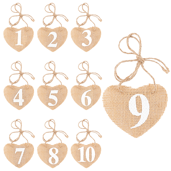 PandaHall AHANDMAKER 10 Pcs Burlap Table Number Tags, Heart Shape Wedding 1-10 Table Numbers Signs Vintage Rustic Wine Hanging Card Banner..., Orange
PandaHall AHANDMAKER 10 Pcs Burlap Table Number Tags, Heart Shape Wedding 1-10 Table Numbers Signs Vintage Rustic Wine Hanging Card Banner..., Orange