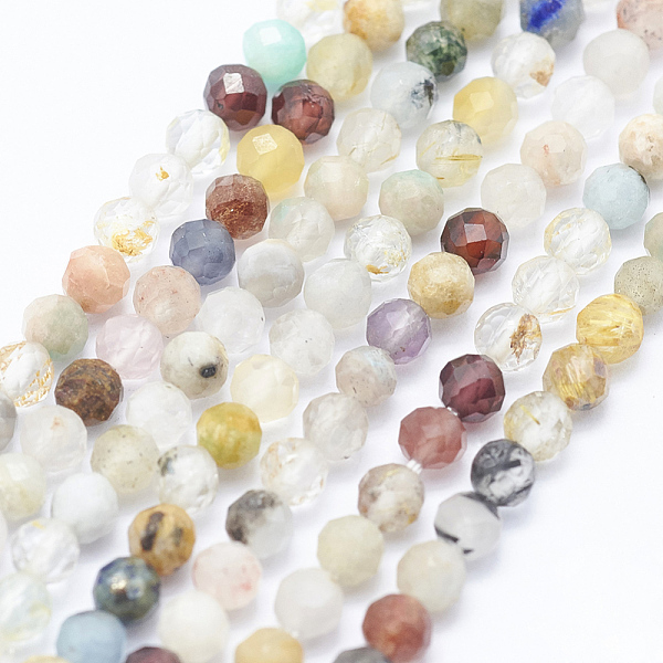 PandaHall Natural Mixed Stone Beads Strands, Faceted, Round, Mixed Color, 3~3.5mm, Hole: 0.5mm, about 130~138pcs/strand, 15.1 inch~15.5 inch..., Multicolor
PandaHall Natural Mixed Stone Beads Strands, Faceted, Round, Mixed Color, 3~3.5mm, Hole: 0.5mm, about 130~138pcs/strand, 15.1 inch~15.5 inch..., Multicolor