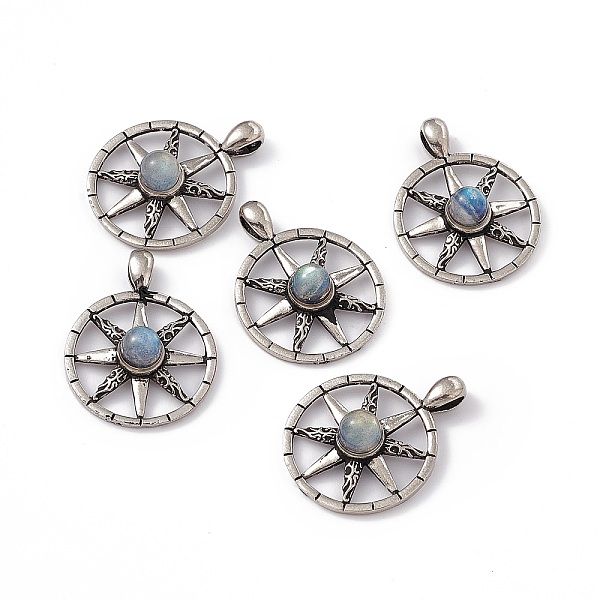 PandaHall Natural Labradorite Pendants, Flat Round Charms with Sun, with Antique Silver Color Brass Findings, 28x21x7~7.5mm, Hole: 5x2mm...
PandaHall Natural Labradorite Pendants, Flat Round Charms with Sun, with Antique Silver Color Brass Findings, 28x21x7~7.5mm, Hole: 5x2mm...