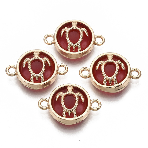 PandaHall Glass Links connectors, with Light Gold Plated Alloy Findings, Flat Round with Tortoise, Dark Red, 13.5x19.5x5.5mm, Hole: 1.6mm...
PandaHall Glass Links connectors, with Light Gold Plated Alloy Findings, Flat Round with Tortoise, Dark Red, 13.5x19.5x5.5mm, Hole: 1.6mm...