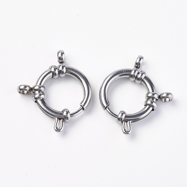 PandaHall 304 Stainless Steel Smooth Surface Spring Ring Clasps, Stainless Steel Color, 22x18x4.5mm, Hole: 3mm 304 Stainless Steel
PandaHall 304 Stainless Steel Smooth Surface Spring Ring Clasps, Stainless Steel Color, 22x18x4.5mm, Hole: 3mm 304 Stainless Steel