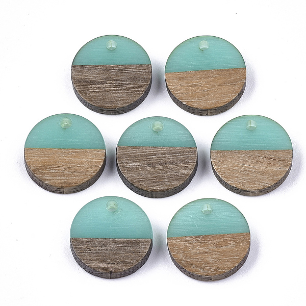 PandaHall Resin & Wood Pendants, Flat Round, Pale Turquoise, 14~15x3~4mm, Hole: 1.8mm Resin+Wood Flat Round Cyan
PandaHall Resin & Wood Pendants, Flat Round, Pale Turquoise, 14~15x3~4mm, Hole: 1.8mm Resin+Wood Flat Round Cyan