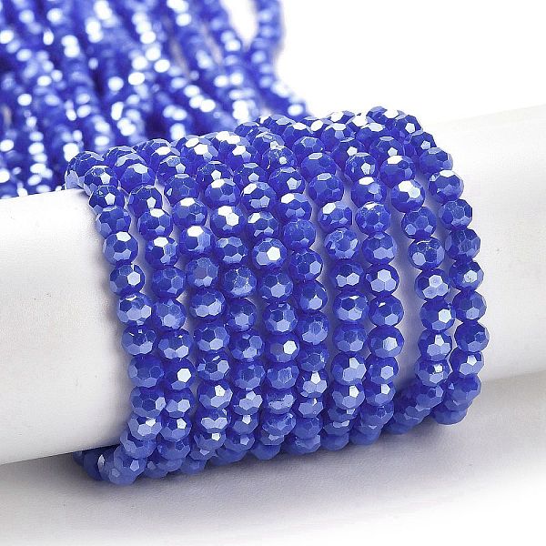 PandaHall Electroplate Opaque Glass Beads Strands, Faceted(32 Facets), Pearl Luster Plated, Round, Blue, 3mm, Hole: 0.8mm, about...
PandaHall Electroplate Opaque Glass Beads Strands, Faceted(32 Facets), Pearl Luster Plated, Round, Blue, 3mm, Hole: 0.8mm, about...