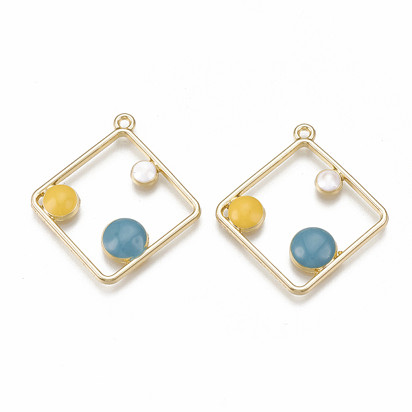 PandaHall Alloy Pendants, with Enamel, Rhombus, Light Gold, Cadet Blue, 35.5x32.5x3.5mm, Hole: 1.2mm Alloy+Enamel Rhombus
PandaHall Alloy Pendants, with Enamel, Rhombus, Light Gold, Cadet Blue, 35.5x32.5x3.5mm, Hole: 1.2mm Alloy+Enamel Rhombus