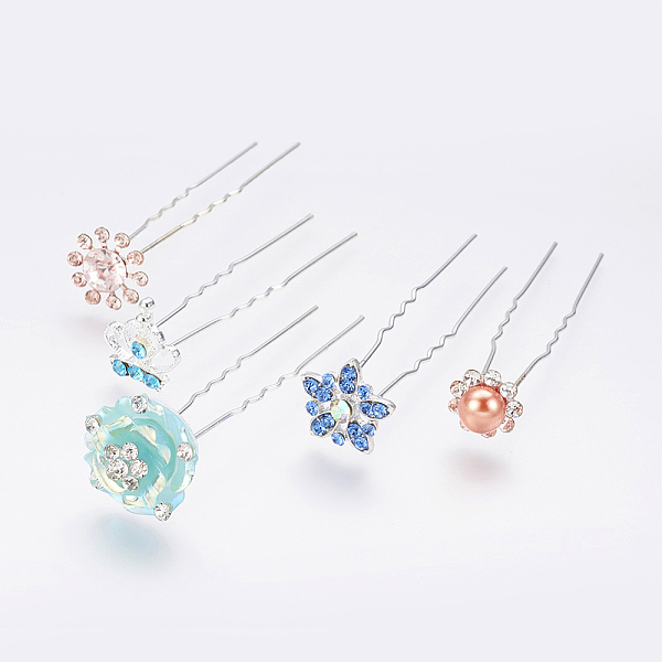 PandaHall (Defective Closeout Sale), Iron Hair Forks, with Mixed Material, Flower and Crown, Mixed Style, Silver Color Plated, Mixed Color..., Multicolor
PandaHall (Defective Closeout Sale), Iron Hair Forks, with Mixed Material, Flower and Crown, Mixed Style, Silver Color Plated, Mixed Color..., Multicolor