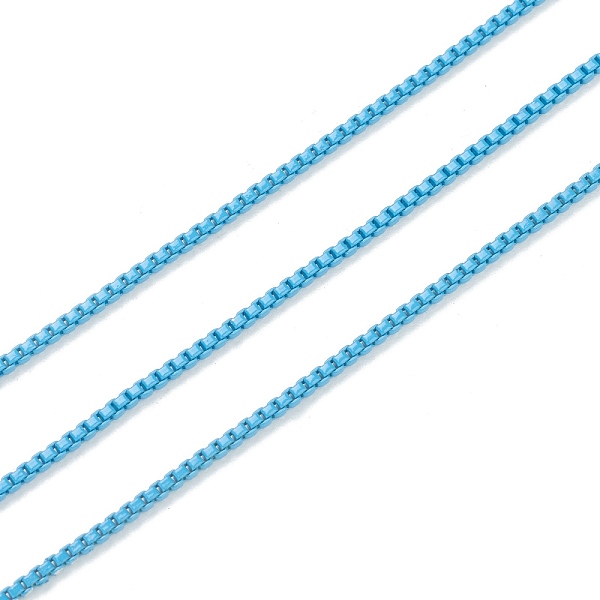 PandaHall Spray Painted Brass Box Chains, with Spool, Unwelded, Light Sky Blue, 1.5mm, 32.8 Feet(10m)/roll Brass
PandaHall Spray Painted Brass Box Chains, with Spool, Unwelded, Light Sky Blue, 1.5mm, 32.8 Feet(10m)/roll Brass