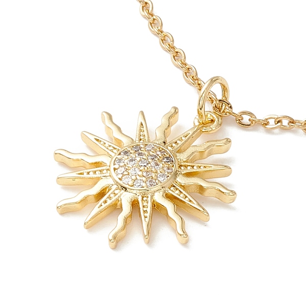 PandaHall Clear Cubic Zirconia Sun Pendant Necklace, 304 Stainless Steel Jewelry for Women, Golden, 17.72 inch(45cm) Cubic Zirconia
PandaHall Clear Cubic Zirconia Sun Pendant Necklace, 304 Stainless Steel Jewelry for Women, Golden, 17.72 inch(45cm) Cubic Zirconia