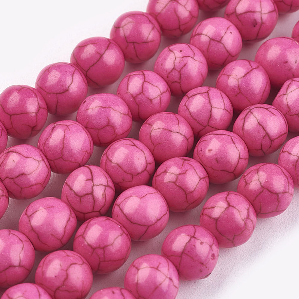 PandaHall Synthetic Turquoise Beads Strands, Dyed, Round, Fuchsia, 8mm, Hole: 1mm, about 50pcs/strand, 15.35 inch Synthetic Turquoise Round..., Pink
PandaHall Synthetic Turquoise Beads Strands, Dyed, Round, Fuchsia, 8mm, Hole: 1mm, about 50pcs/strand, 15.35 inch Synthetic Turquoise Round..., Pink
