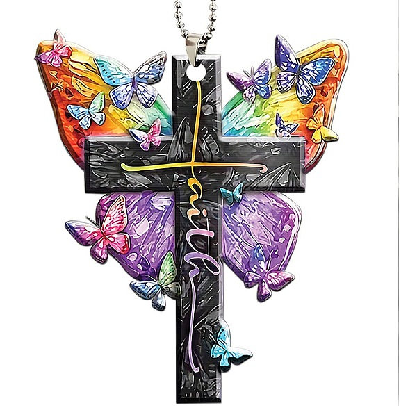 PandaHall Acrylic Butterfly Pendant Decorations, for Interior Car Mirror Hanging Decorations, Cross, 80x66mm Acrylic Cross
PandaHall Acrylic Butterfly Pendant Decorations, for Interior Car Mirror Hanging Decorations, Cross, 80x66mm Acrylic Cross