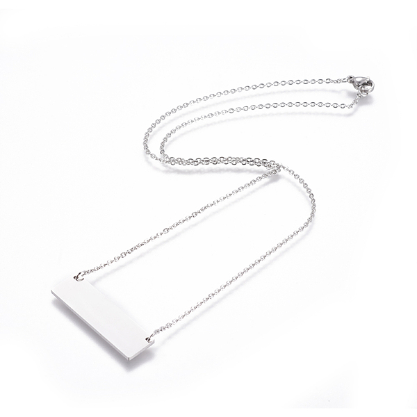 PandaHall 304 Stainless Steel Pendant Necklaces, with Cable Chains, Rectangle, Stainless Steel Color, 19 inch(48.5cm), Pendant: 35x10x1.5mm...
PandaHall 304 Stainless Steel Pendant Necklaces, with Cable Chains, Rectangle, Stainless Steel Color, 19 inch(48.5cm), Pendant: 35x10x1.5mm...