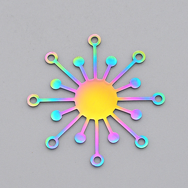 PandaHall Ion Plating(IP) 201 Stainless Steel Chandelier Components Links, Laser Cut, Flower, Rainbow Color, 37x37x1mm, Hole: 1.8mm 201...
PandaHall Ion Plating(IP) 201 Stainless Steel Chandelier Components Links, Laser Cut, Flower, Rainbow Color, 37x37x1mm, Hole: 1.8mm 201...