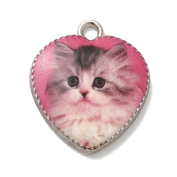PandaHall Alloy Pendant, Heart with Cat, Platinum, Camellia, 21x18x2.5mm, Hole: 2mm Alloy Heart Pink
PandaHall Alloy Pendant, Heart with Cat, Platinum, Camellia, 21x18x2.5mm, Hole: 2mm Alloy Heart Pink