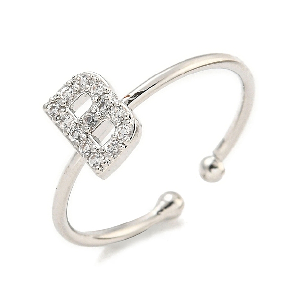 PandaHall Rack Plating Brass Open Cuff Rings for Women, with Cubic Zirconia, Cadmium Free & Lead Free, Long-Lasting Plated, Letter, Letter B...
PandaHall Rack Plating Brass Open Cuff Rings for Women, with Cubic Zirconia, Cadmium Free & Lead Free, Long-Lasting Plated, Letter, Letter B...