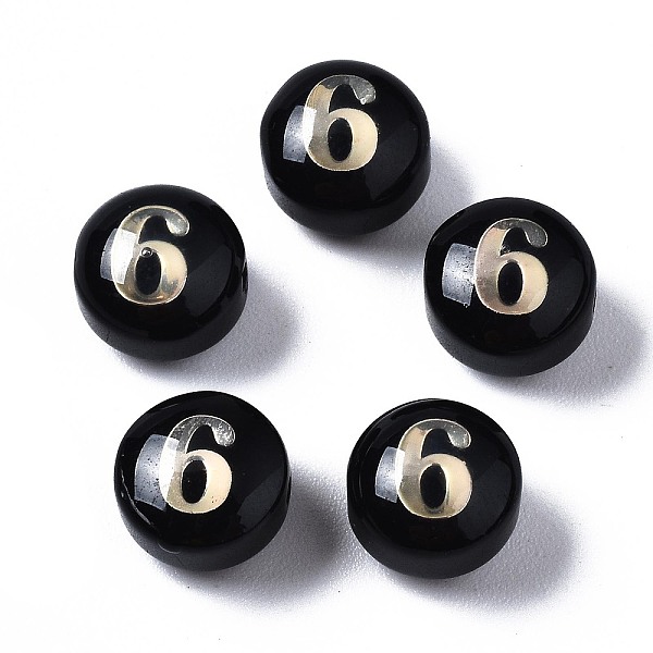 PandaHall Handmade Lampwork Beads, Golden Metal Enlaced, Flat Round with Number 6, Black, 5.5x8mm, Hole: 1mm Lampwork Flat Round Black
PandaHall Handmade Lampwork Beads, Golden Metal Enlaced, Flat Round with Number 6, Black, 5.5x8mm, Hole: 1mm Lampwork Flat Round Black