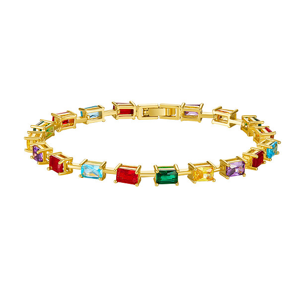 PandaHall SHEGRACE Brass Bracelets, with Glass and Clasps, Real 18K Gold Plated, Colorful, 7-1/2 inch(19cm) Glass
PandaHall SHEGRACE Brass Bracelets, with Glass and Clasps, Real 18K Gold Plated, Colorful, 7-1/2 inch(19cm) Glass