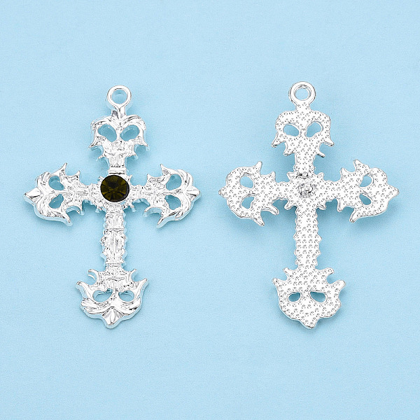 PandaHall Alloy Pendants, with Dark Olive Green Glass, Cross Charm, Cadmium Free & Nickel Free & Lead Free, Silver, 48.5x34x5mm, Hole: 2mm...
PandaHall Alloy Pendants, with Dark Olive Green Glass, Cross Charm, Cadmium Free & Nickel Free & Lead Free, Silver, 48.5x34x5mm, Hole: 2mm...
