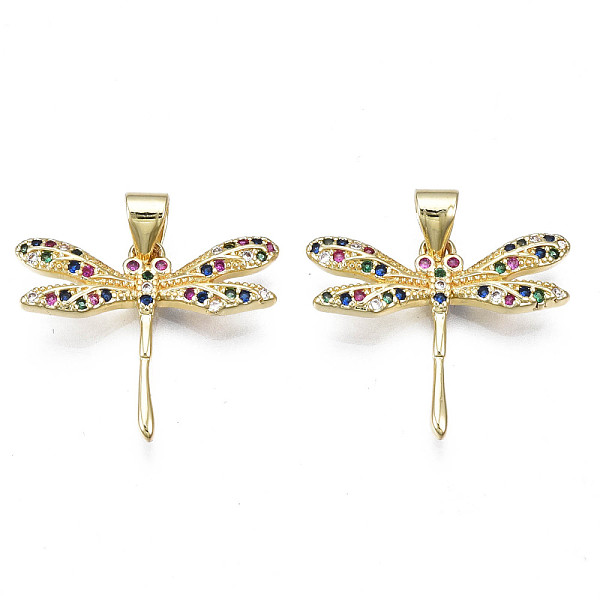 PandaHall Brass Micro Pave Cubic Zirconia Pendants, with Real 18K Gold Plated Brass Findings, Nickel Free, Autumn Pendants, Dragonfly...
PandaHall Brass Micro Pave Cubic Zirconia Pendants, with Real 18K Gold Plated Brass Findings, Nickel Free, Autumn Pendants, Dragonfly...