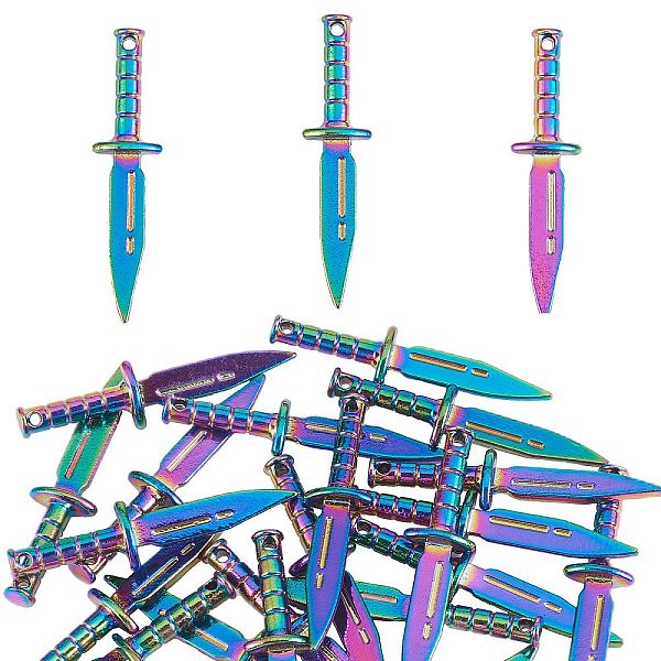 PandaHall 25Pcs Alloy Pendants, Cadmium Free & Lead Free, Sword, Rainbow Color, 39x9.5x4.5mm, Hole: 1.2mm Alloy Others
PandaHall 25Pcs Alloy Pendants, Cadmium Free & Lead Free, Sword, Rainbow Color, 39x9.5x4.5mm, Hole: 1.2mm Alloy Others