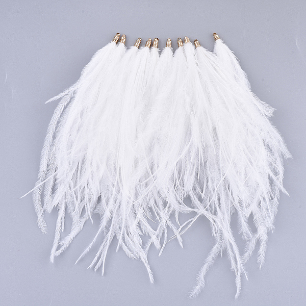 PandaHall Ostrich Feather Tassel Big Pendant Decorations, with Brass Findings, Golden, White, 130~170x4mm, Hole: 1.6mm Feather Feather White
PandaHall Ostrich Feather Tassel Big Pendant Decorations, with Brass Findings, Golden, White, 130~170x4mm, Hole: 1.6mm Feather Feather White