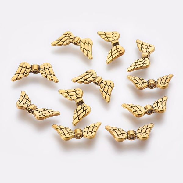 PandaHall Tibetan Style Alloy Beads, Wing, Cadmium Free & Lead Free, Antique Golden, 9x19x3mm, Hole: 2mm Alloy Wing
PandaHall Tibetan Style Alloy Beads, Wing, Cadmium Free & Lead Free, Antique Golden, 9x19x3mm, Hole: 2mm Alloy Wing