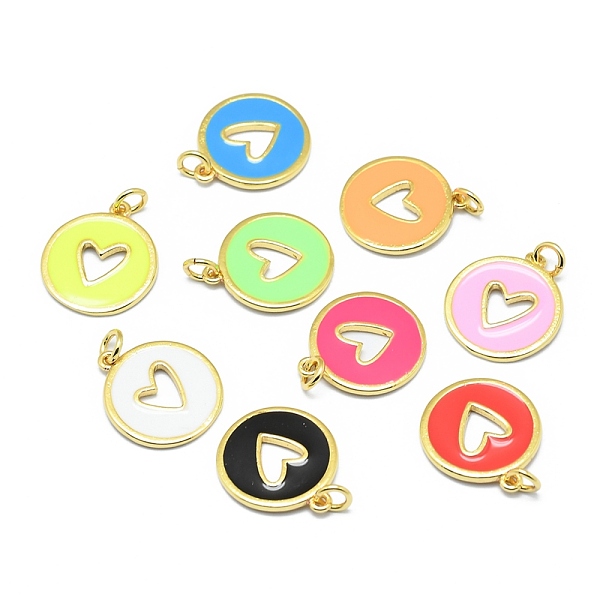 PandaHall Brass Enamel Pendants, Round with Cut Out Heart, Real 18K Gold Plated, Long-Lasting Plated, Mixed Color, 18x15.5x1mm, Hole: 3mm..., Multicolor
PandaHall Brass Enamel Pendants, Round with Cut Out Heart, Real 18K Gold Plated, Long-Lasting Plated, Mixed Color, 18x15.5x1mm, Hole: 3mm..., Multicolor