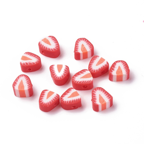 PandaHall Handmade Polymer Clay Beads, Strawberry Slice, Red, 9.5~12x9.3~10x5~5.5mm, Hole: 1.8mm Polymer Clay Fruit Red
PandaHall Handmade Polymer Clay Beads, Strawberry Slice, Red, 9.5~12x9.3~10x5~5.5mm, Hole: 1.8mm Polymer Clay Fruit Red