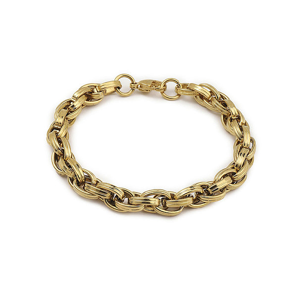 PandaHall 201 Stainless Steel Rope Chain Bracelets for Men, Golden, 8-1/4 inch(21cm), Wide: 8mm 201 Stainless Steel
PandaHall 201 Stainless Steel Rope Chain Bracelets for Men, Golden, 8-1/4 inch(21cm), Wide: 8mm 201 Stainless Steel