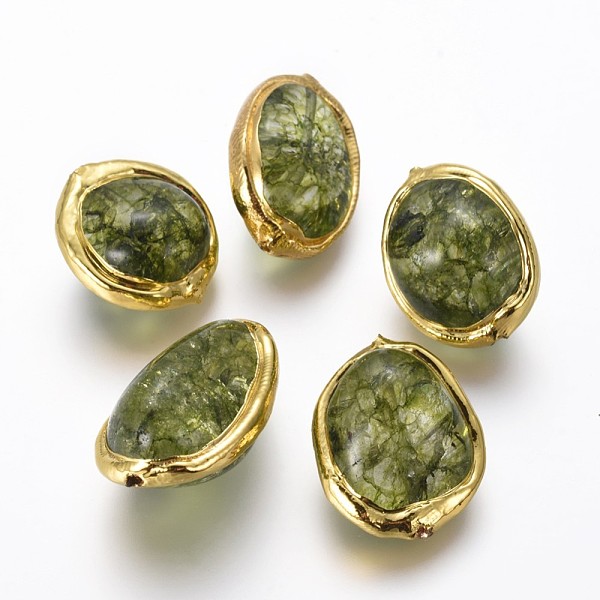 PandaHall Dyed Natural Quartz Crystal Beads, with Brass Findings, Nuggets, Golden, Olive Drab, 20~28x17~19x11~16mm, Hole: 1.2mm Quartz..., Green
PandaHall Dyed Natural Quartz Crystal Beads, with Brass Findings, Nuggets, Golden, Olive Drab, 20~28x17~19x11~16mm, Hole: 1.2mm Quartz..., Green