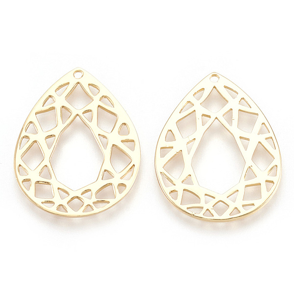 PandaHall Brass Pendants, Real 18K Gold Plated, Teardrop with Net, 24.5x19.5x1mm, Hole: 1mm Brass Teardrop
PandaHall Brass Pendants, Real 18K Gold Plated, Teardrop with Net, 24.5x19.5x1mm, Hole: 1mm Brass Teardrop