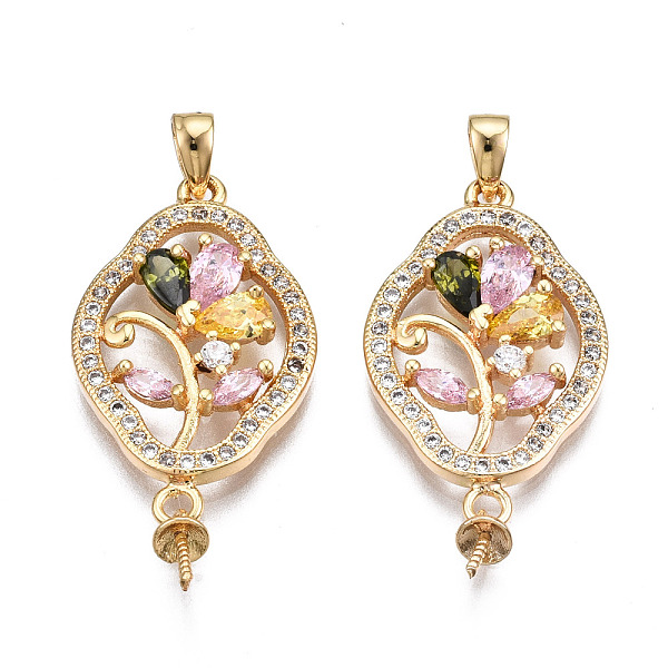 PandaHall Brass Micro Pave Colorful Cubic Zirconia Peg Bails Pendants, for Half Drilled Bead, Nickel Free, Flower, Real 18K Gold Plated...
PandaHall Brass Micro Pave Colorful Cubic Zirconia Peg Bails Pendants, for Half Drilled Bead, Nickel Free, Flower, Real 18K Gold Plated...