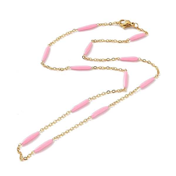 PandaHall Enamel Bar Link Chain Necklace, with Ion Plating(IP) 304 Stainless Steel Curb Chains for Women, Golden, Pink, 17.72 inch(45cm) 304...
PandaHall Enamel Bar Link Chain Necklace, with Ion Plating(IP) 304 Stainless Steel Curb Chains for Women, Golden, Pink, 17.72 inch(45cm) 304...