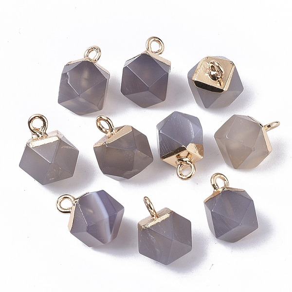 PandaHall Natural Grey Agate Charms, with Top Golden Plated Iron Loops, Star Cut Round Beads, 12x10x10mm, Hole: 1.8mm Grey Agate Round
PandaHall Natural Grey Agate Charms, with Top Golden Plated Iron Loops, Star Cut Round Beads, 12x10x10mm, Hole: 1.8mm Grey Agate Round