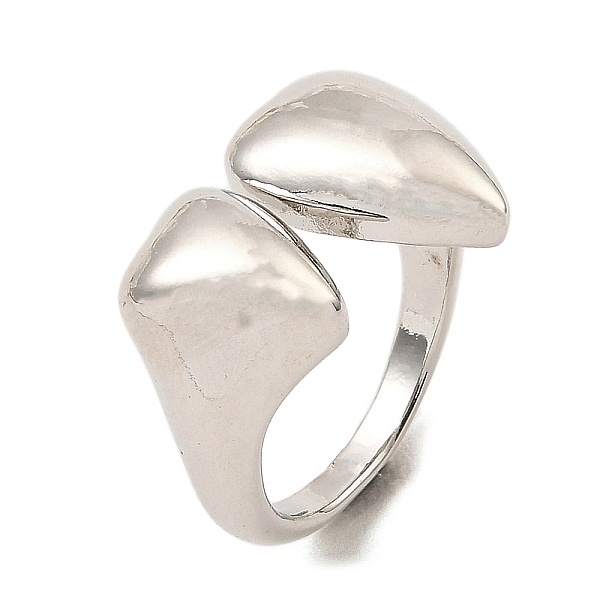 PandaHall Double Heart Rack Plating Brass Open Cuff Rings, Cadmium Free & Lead Free, Platinum, US Size 5 1/4(15.9mm) Brass Heart
PandaHall Double Heart Rack Plating Brass Open Cuff Rings, Cadmium Free & Lead Free, Platinum, US Size 5 1/4(15.9mm) Brass Heart