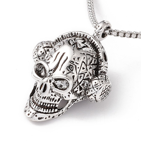 PandaHall Alloy Skull with Headset Pendant Necklace with 201 Stainless Steel Box Chains, Gothic Jewelry for Men Women, Antique Silver &...
PandaHall Alloy Skull with Headset Pendant Necklace with 201 Stainless Steel Box Chains, Gothic Jewelry for Men Women, Antique Silver &...
