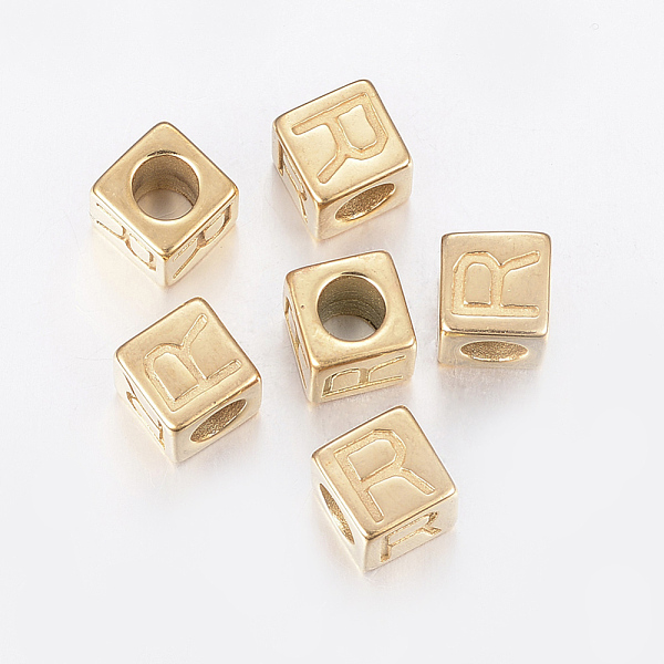 PandaHall 304 Stainless Steel Large Hole Letter European Beads, Horizontal Hole, Cube with Letter.R, Golden, 8x8x8mm, Hole: 5mm 304...
PandaHall 304 Stainless Steel Large Hole Letter European Beads, Horizontal Hole, Cube with Letter.R, Golden, 8x8x8mm, Hole: 5mm 304...