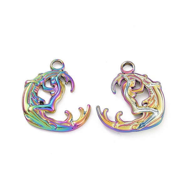 PandaHall Ion Plating(IP) 304 Stainless Steel Pendant, Moon with Human Charm, Rainbow Color, 22x19x2mm, Hole: 3mm 304 Stainless Steel Moon
PandaHall Ion Plating(IP) 304 Stainless Steel Pendant, Moon with Human Charm, Rainbow Color, 22x19x2mm, Hole: 3mm 304 Stainless Steel Moon
