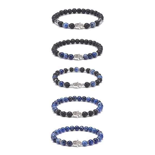 PandaHall 5Pcs 5 Style Natural Lava Rock & Sodalite Stretch Bracelets Set with Alloy Hamsa Hand Beaded, Essential Oil Gemstone Jewelry for...
PandaHall 5Pcs 5 Style Natural Lava Rock & Sodalite Stretch Bracelets Set with Alloy Hamsa Hand Beaded, Essential Oil Gemstone Jewelry for...
