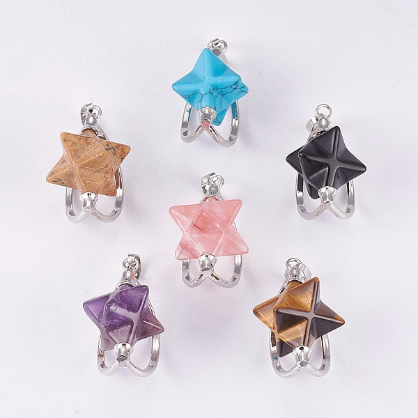 PandaHall Natural & Synthetic Mixed Stone Pendants, with Brass Findings, Star, Platinum, 29.5x19x22.5mm, Hole: 4.5x7mm Mixed Stone Others
PandaHall Natural & Synthetic Mixed Stone Pendants, with Brass Findings, Star, Platinum, 29.5x19x22.5mm, Hole: 4.5x7mm Mixed Stone Others