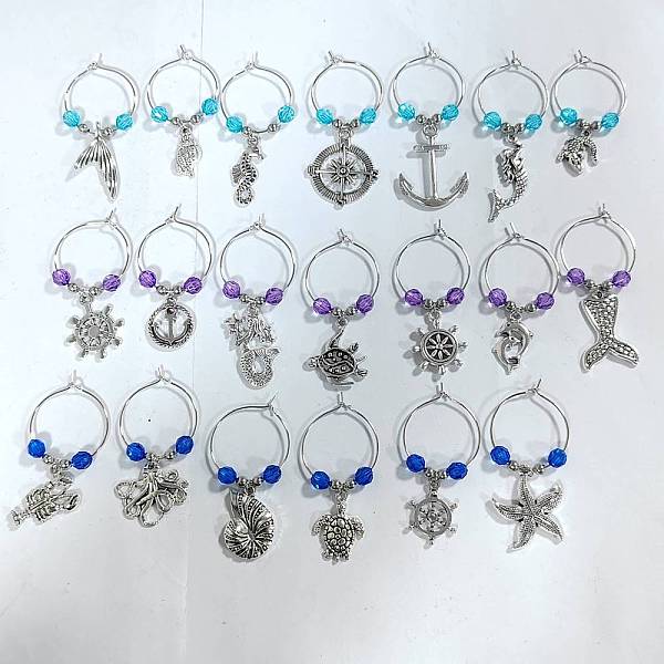 PandaHall BENECREAT 1 Set Nautical Alloy Wine Glass Charm Ring Set, Marine Theme Brass Ring Drink Markers, Gift For Wine Lover, Mixed Color..., Multicolor
PandaHall BENECREAT 1 Set Nautical Alloy Wine Glass Charm Ring Set, Marine Theme Brass Ring Drink Markers, Gift For Wine Lover, Mixed Color..., Multicolor