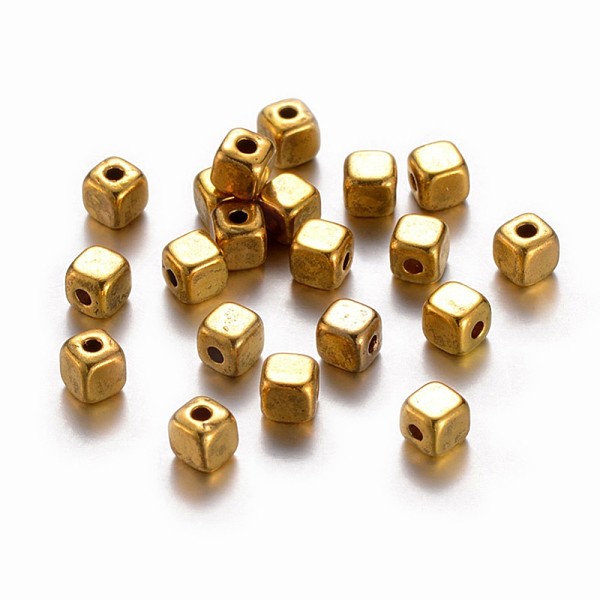 PandaHall Tibetan Style Alloy Spacer Beads, Cadmium Free & Nickel Free & Lead Free, Cube, Antique Golden, about 4mm long, 4mm wide, 4mm...
PandaHall Tibetan Style Alloy Spacer Beads, Cadmium Free & Nickel Free & Lead Free, Cube, Antique Golden, about 4mm long, 4mm wide, 4mm...