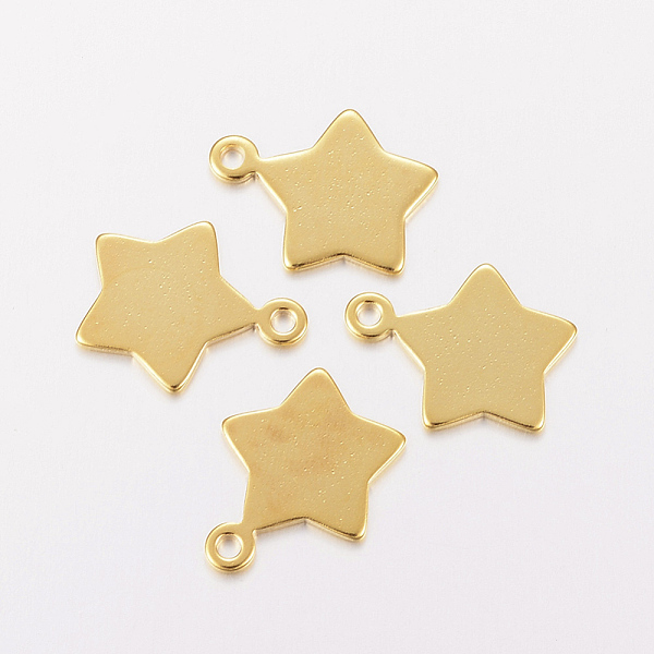 PandaHall 201 Stainless Steel Pendants, Star, Golden, 17x13.5x1mm, Hole: 1.5mm 201 Stainless Steel Star
PandaHall 201 Stainless Steel Pendants, Star, Golden, 17x13.5x1mm, Hole: 1.5mm 201 Stainless Steel Star